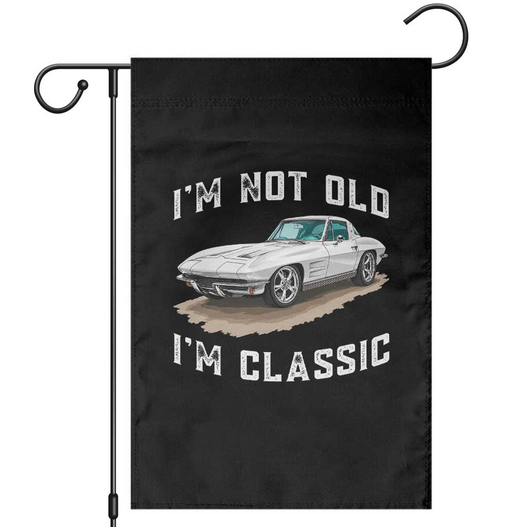 I'm Not Old I'm Classic Garden Flag Vintage 1963 Sports Car Retro Americana