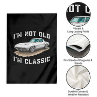 I'm Not Old I'm Classic Garden Flag Vintage 1963 Sports Car Retro Americana