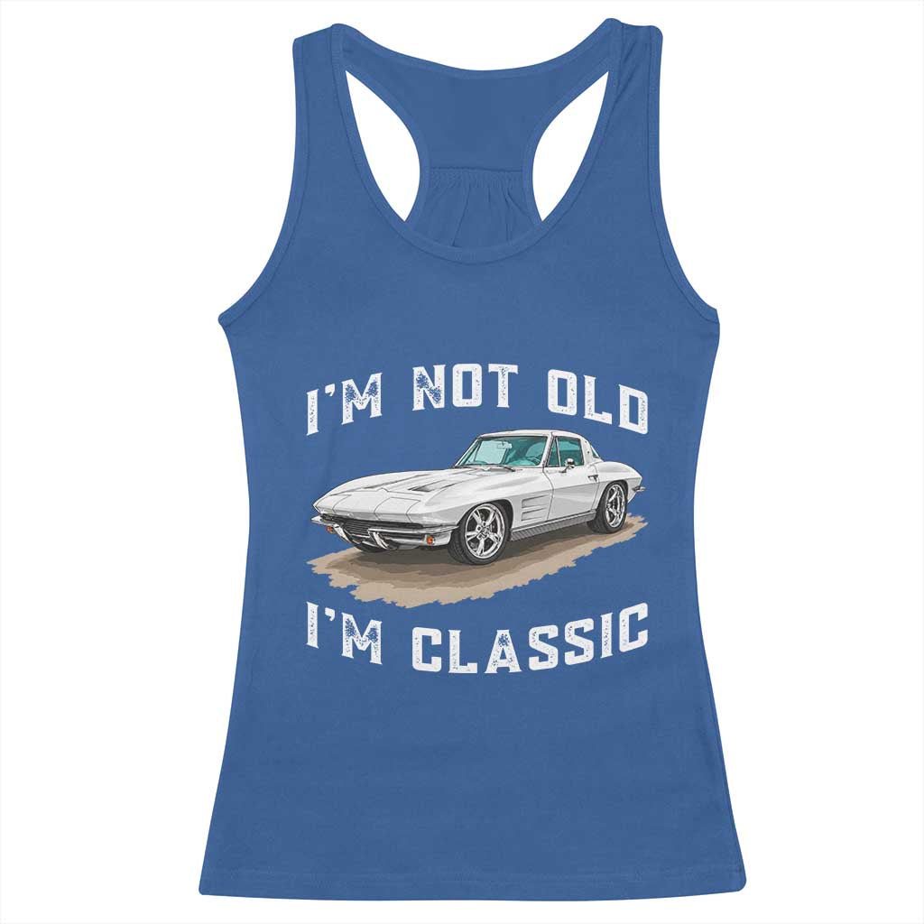 I'm Not Old I'm Classic Racerback Tank Top Vintage 1963 Sports Car Retro Americana