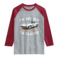 I'm Not Old I'm Classic Raglan Shirt Vintage 1963 Sports Car Retro Americana