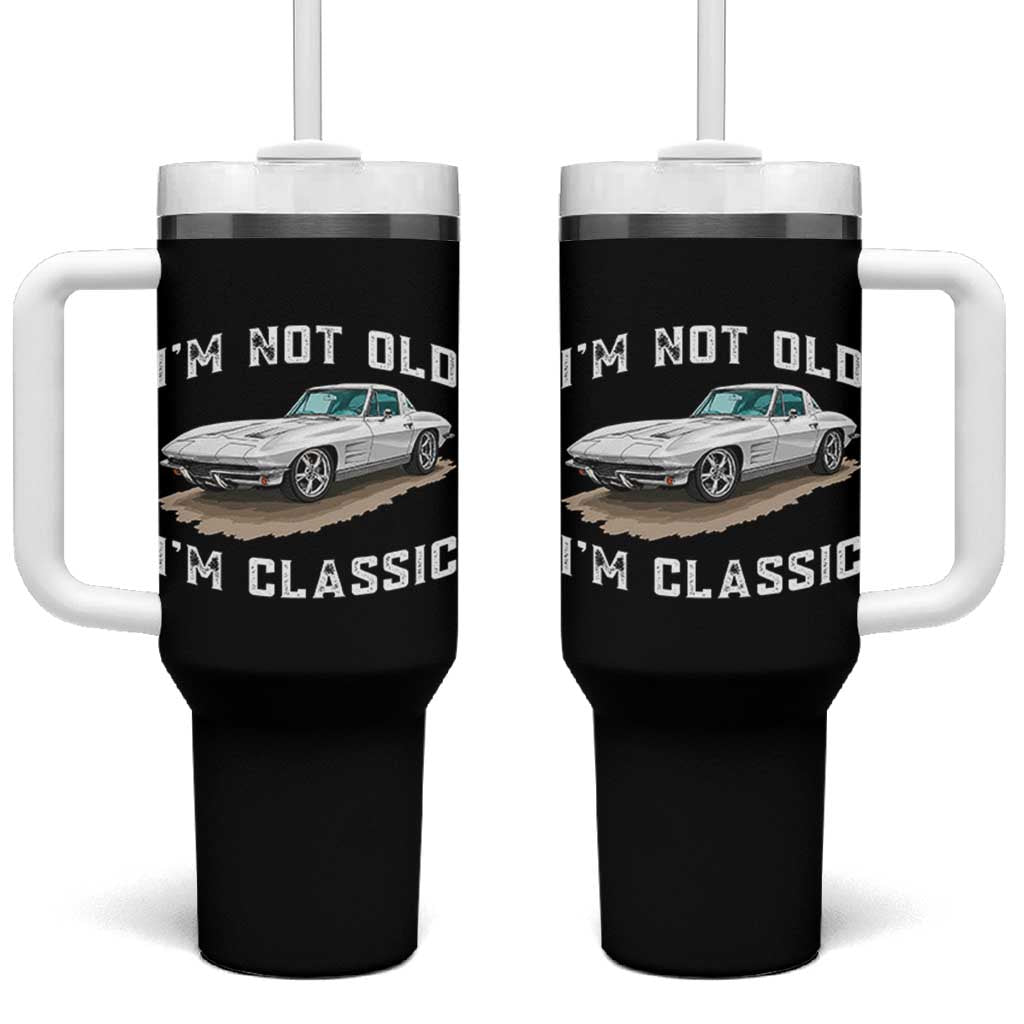 I'm Not Old I'm Classic Tumbler With Handle Vintage 1963 Sports Car Retro Americana