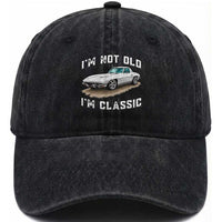 I'm Not Old I'm Classic Washed Cotton Baseball Cap Vintage 1963 Sports Car Retro Americana
