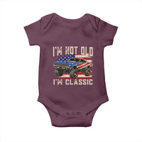 I'm Not Old I'm Classic Baby Onesie Vintage Car American Flag 4th of July