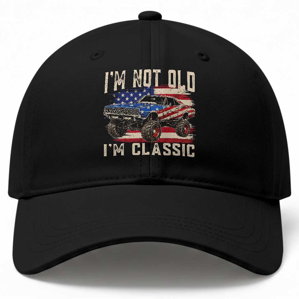 I'm Not Old I'm Classic Baseball Cap Vintage Car American Flag 4th of July