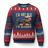 I'm Not Old I'm Classic Ugly Christmas Sweater Vintage Car American Flag 4th of July