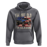 I'm Not Old I'm Classic Hoodie Vintage Car American Flag 4th of July