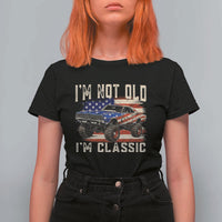 I'm Not Old I'm Classic T Shirt For Women Vintage Car American Flag 4th of July