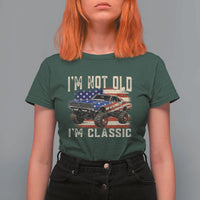 I'm Not Old I'm Classic T Shirt For Women Vintage Car American Flag 4th of July