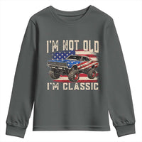 I'm Not Old I'm Classic Youth Sweatshirt Vintage Car American Flag 4th of July