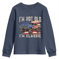 I'm Not Old I'm Classic Youth Sweatshirt Vintage Car American Flag 4th of July
