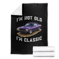 I'm Not Old I'm Classic Throw Blanket Vintage 1970 Purple Classic Muscle Car