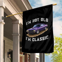 I'm Not Old I'm Classic Garden Flag Vintage 1970 Purple Classic Muscle Car