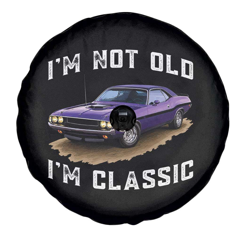 I'm Not Old I'm Classic Spare Tire Cover Vintage 1970 Purple Classic Muscle Car