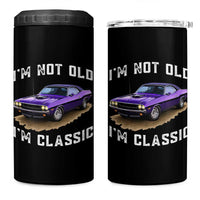 I'm Not Old I'm Classic 4 in 1 Can Cooler Tumbler Vintage 1970 Purple Classic Muscle Car