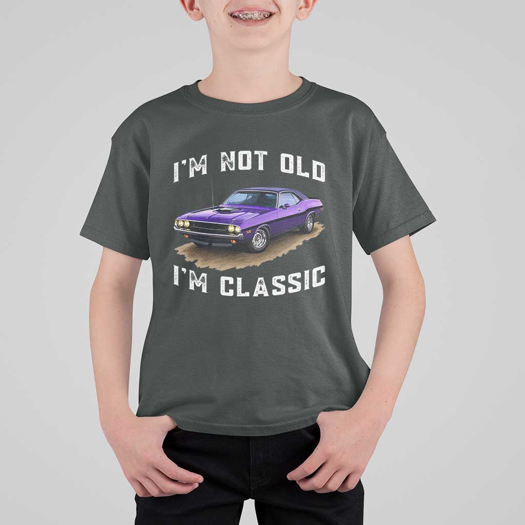 I'm Not Old I'm Classic T Shirt For Kid Vintage 1970 Purple Classic Muscle Car