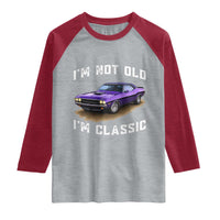 I'm Not Old I'm Classic Raglan Shirt Vintage 1970 Purple Classic Muscle Car