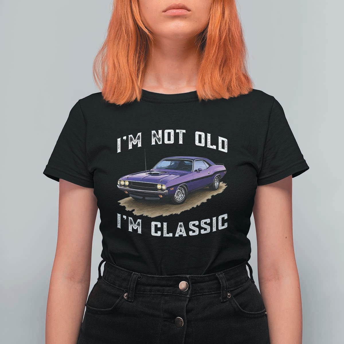 I'm Not Old I'm Classic T Shirt For Women Vintage 1970 Purple Classic Muscle Car