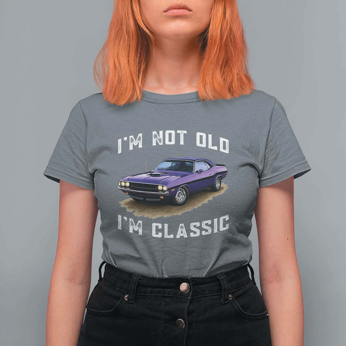 I'm Not Old I'm Classic T Shirt For Women Vintage 1970 Purple Classic Muscle Car