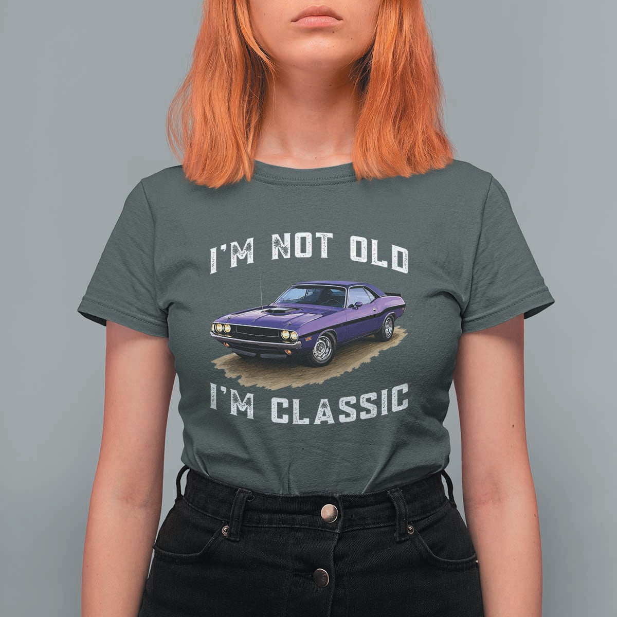 I'm Not Old I'm Classic T Shirt For Women Vintage 1970 Purple Classic Muscle Car