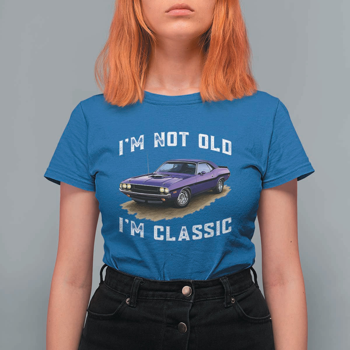 I'm Not Old I'm Classic T Shirt For Women Vintage 1970 Purple Classic Muscle Car