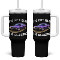 I'm Not Old I'm Classic Tumbler With Handle Vintage 1970 Purple Classic Muscle Car