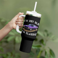 I'm Not Old I'm Classic Tumbler With Handle Vintage 1970 Purple Classic Muscle Car