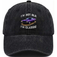 I'm Not Old I'm Classic Washed Cotton Baseball Cap Vintage 1970 Purple Classic Muscle Car