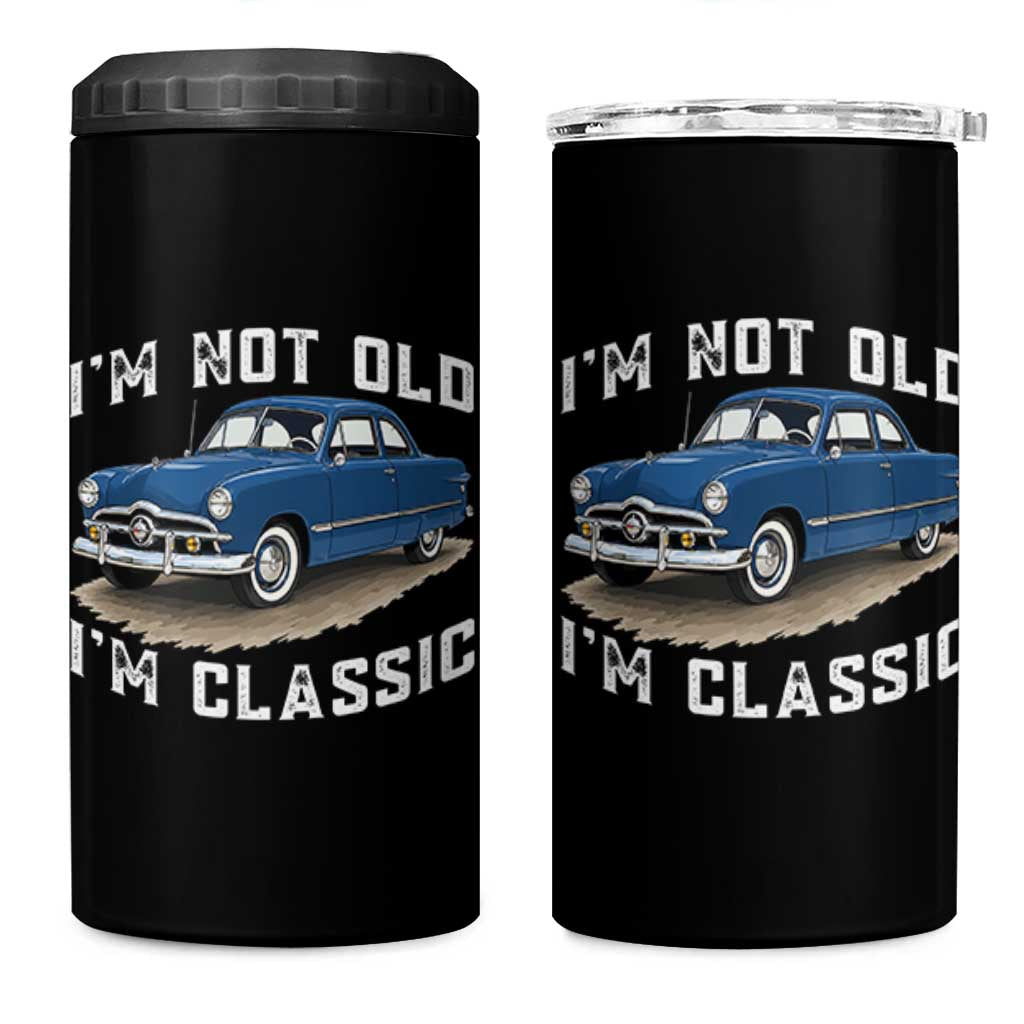 I'm Not Old I'm Classic 4 in 1 Can Cooler Tumbler Vintage 1949 Classic American Coupe Car
