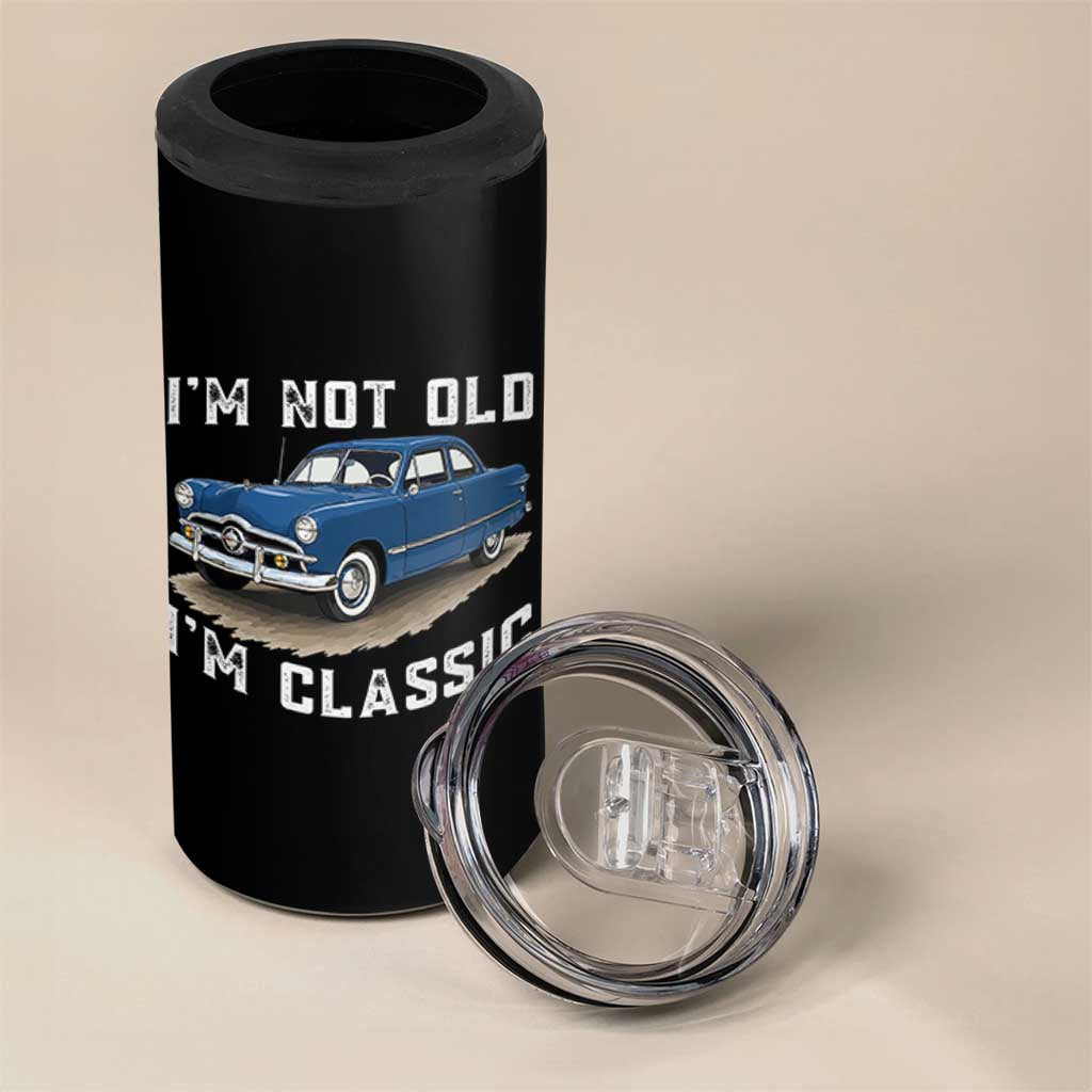 I'm Not Old I'm Classic 4 in 1 Can Cooler Tumbler Vintage 1949 Classic American Coupe Car