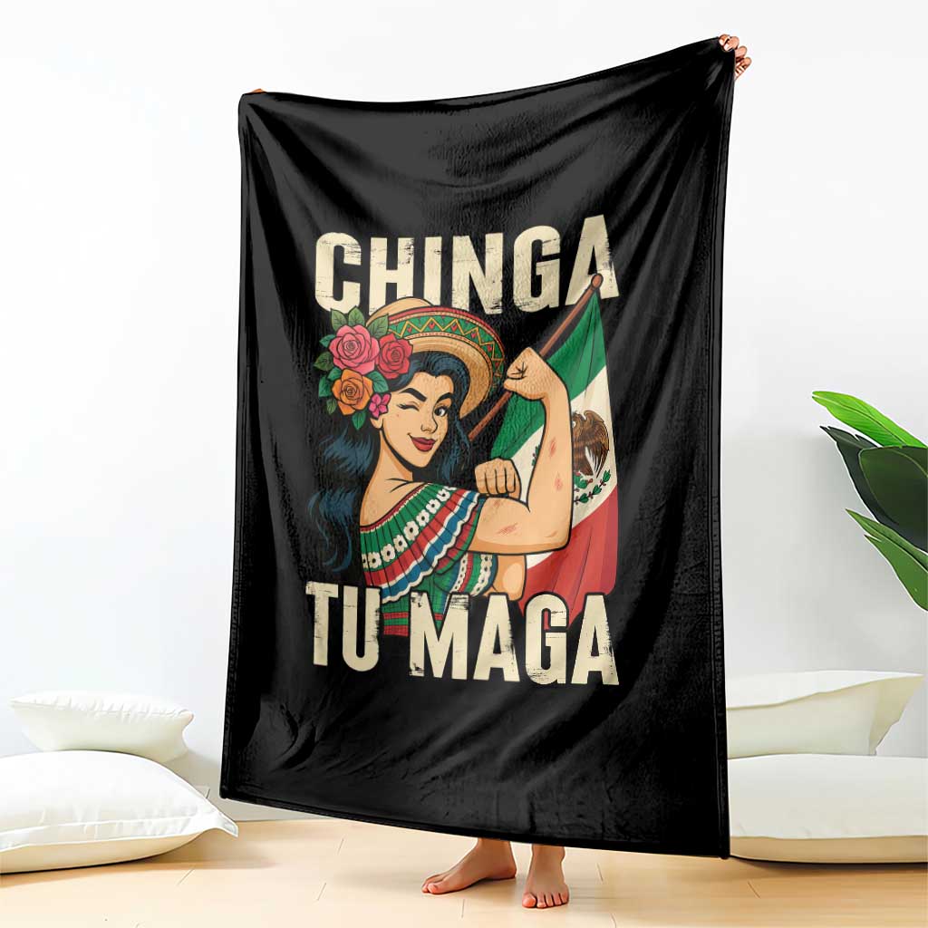 Chinga Tu Maga Protest Throw Blanket Funny Mexican Women - Wonder Print Shop