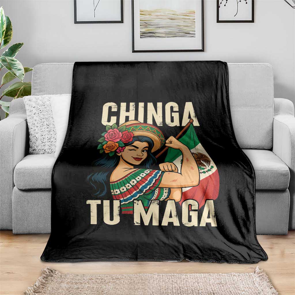 Chinga Tu Maga Protest Throw Blanket Funny Mexican Women - Wonder Print Shop