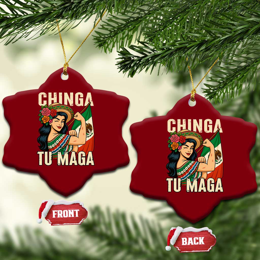 Chinga Tu Maga Protest Ceramic Ornament Funny Mexican Women - Wonder Print Shop