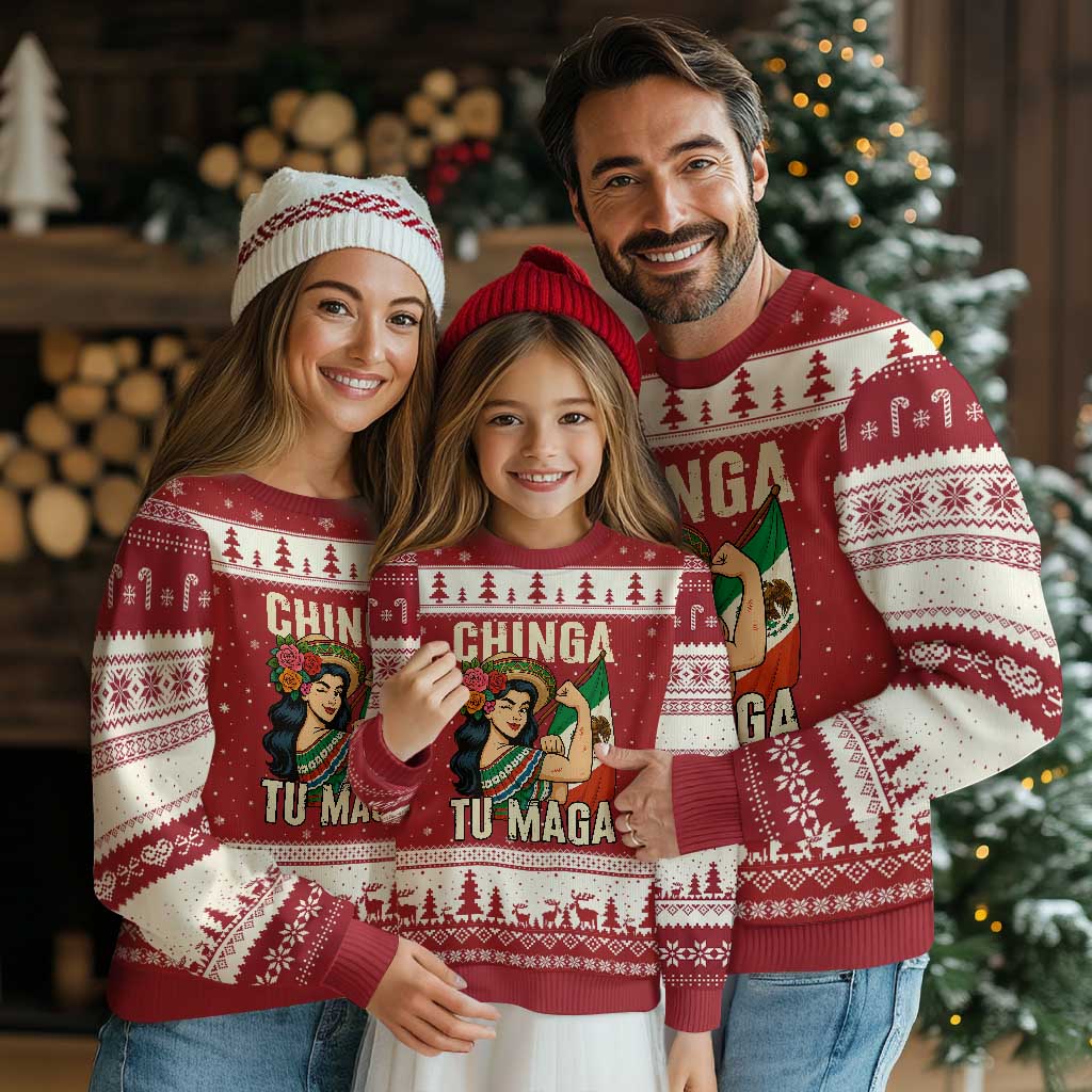 Chinga Tu Maga Protest Ugly Christmas Sweater Funny Mexican Women - Wonder Print Shop