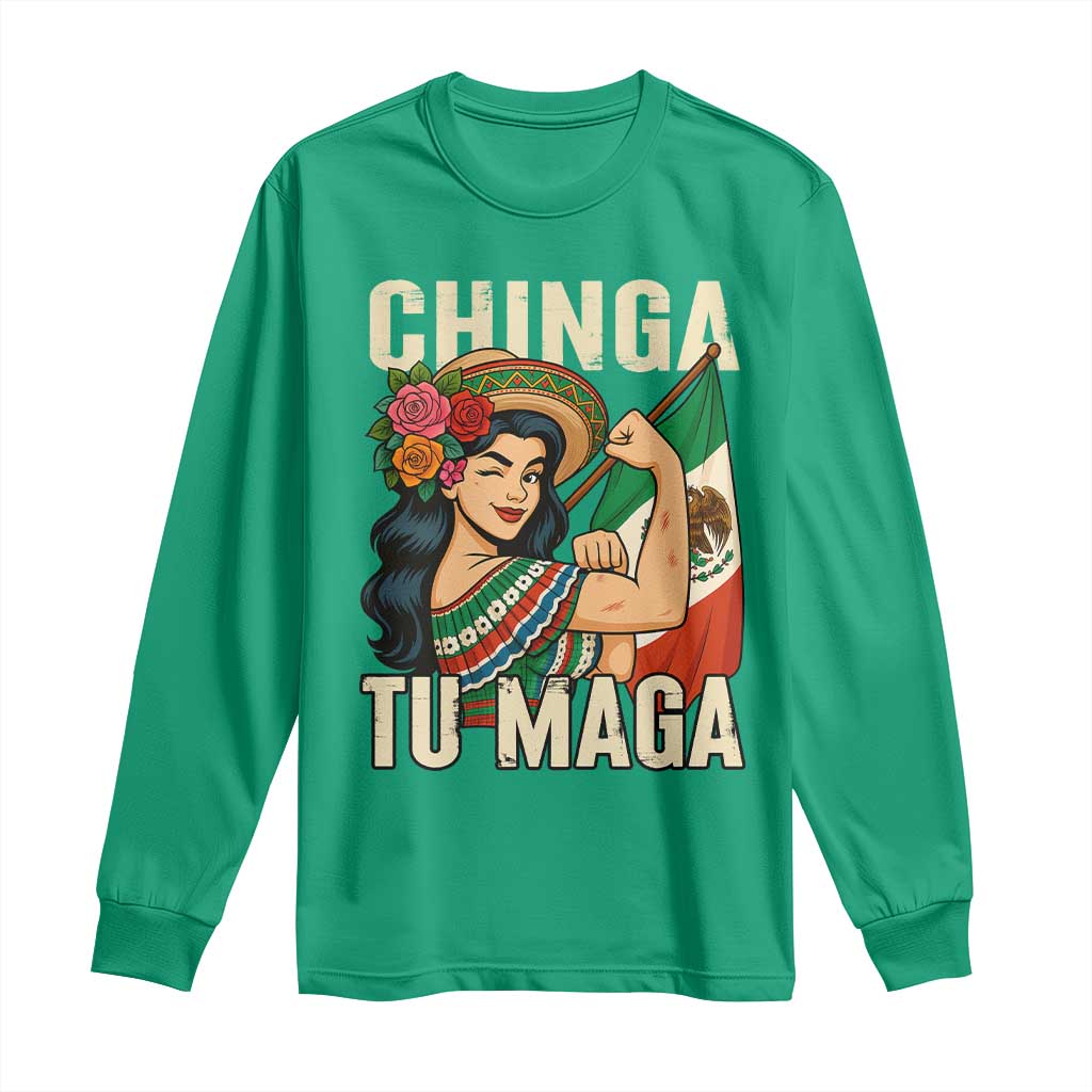Chinga Tu Maga Protest Long Sleeve Shirt Funny Mexican Women - Wonder Print Shop