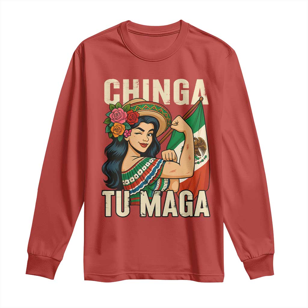 Chinga Tu Maga Protest Long Sleeve Shirt Funny Mexican Women - Wonder Print Shop