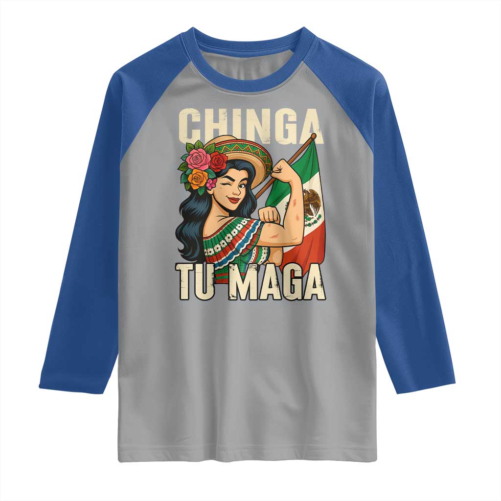 Chinga Tu Maga Protest Raglan Shirt Funny Mexican Women - Wonder Print Shop