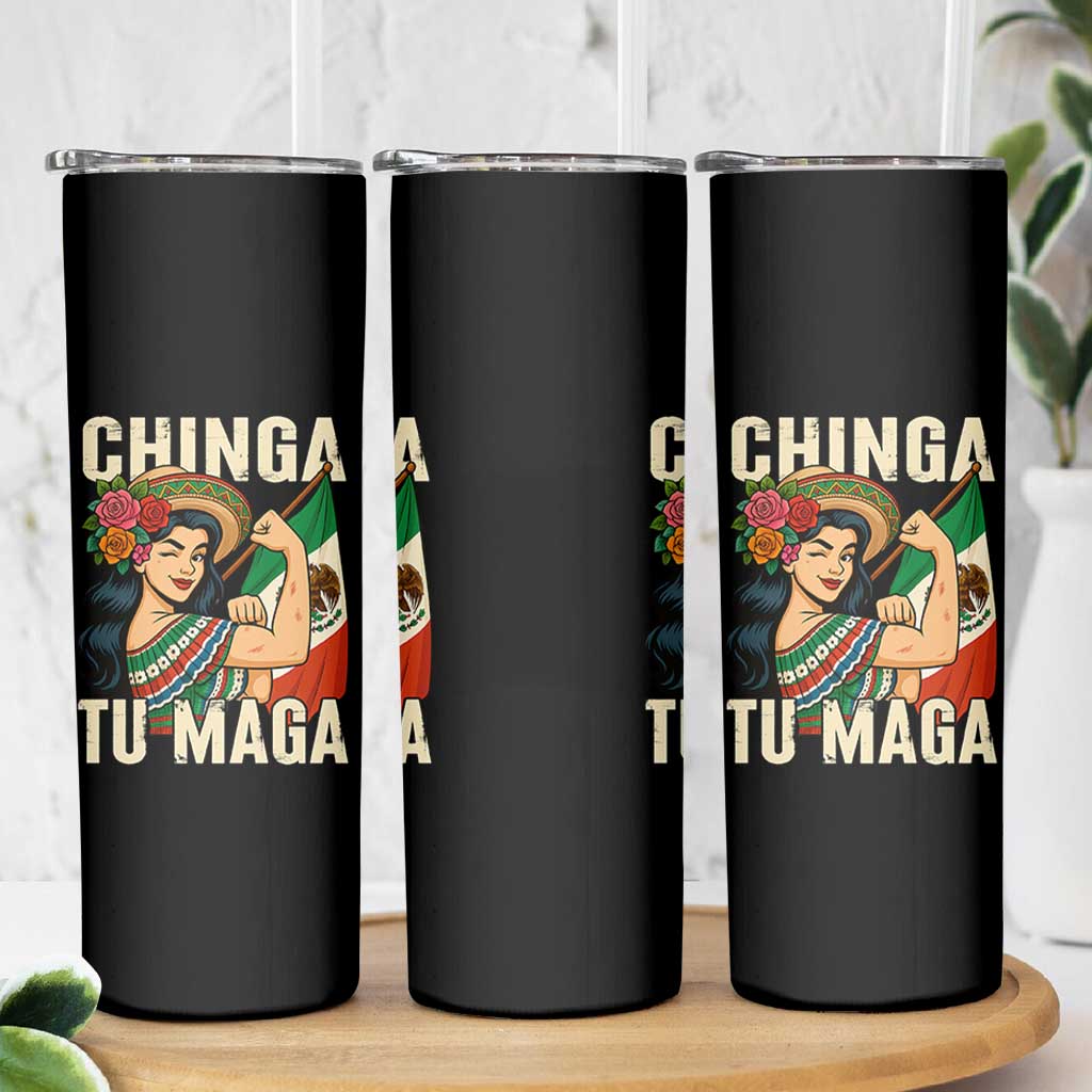 Chinga Tu Maga Protest Skinny Tumbler Funny Mexican Women - Wonder Print Shop