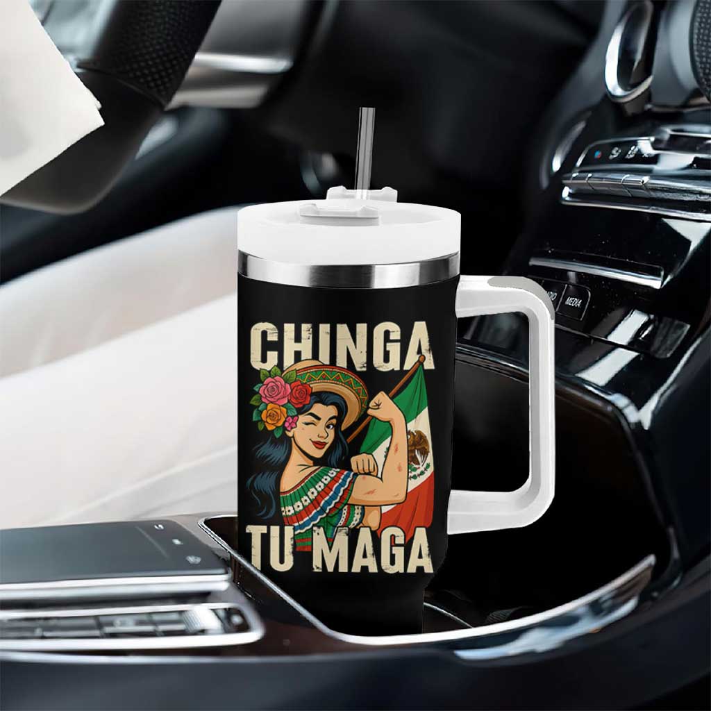 Chinga Tu Maga Protest Tumbler With Handle Funny Mexican Women - Wonder Print Shop