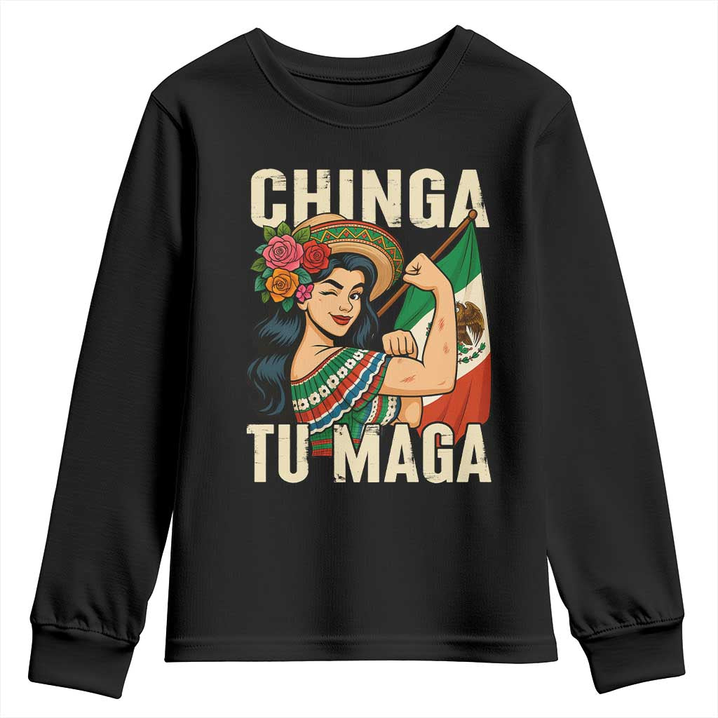 Chinga Tu Maga Protest Youth Sweatshirt Funny Mexican Women - Wonder Print Shop