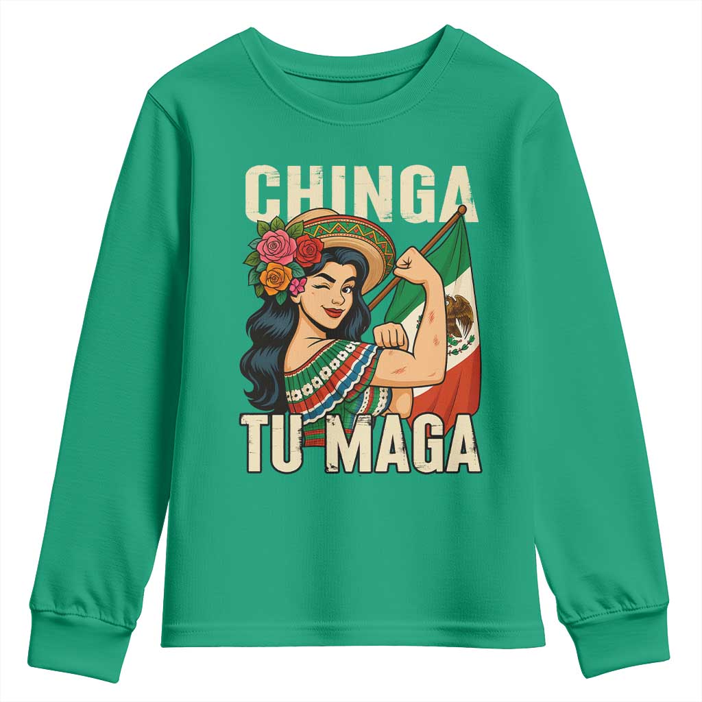 Chinga Tu Maga Protest Youth Sweatshirt Funny Mexican Women - Wonder Print Shop
