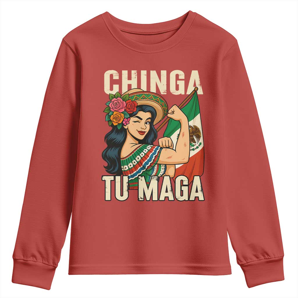 Chinga Tu Maga Protest Youth Sweatshirt Funny Mexican Women - Wonder Print Shop