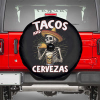Tacos and Cervezas Spare Tire Cover Funny Skeleton Drinking Beer Lovers - Wonder Print Shop