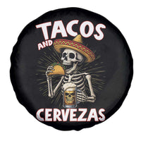 Tacos and Cervezas Spare Tire Cover Funny Skeleton Drinking Beer Lovers - Wonder Print Shop