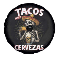 Tacos and Cervezas Spare Tire Cover Funny Skeleton Drinking Beer Lovers - Wonder Print Shop