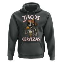 Tacos and Cervezas Hoodie Funny Skeleton Drinking Beer Lovers - Wonder Print Shop