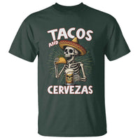 Tacos and Cervezas T Shirt Funny Skeleton Drinking Beer Lovers - Wonder Print Shop