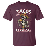 Tacos and Cervezas T Shirt Funny Skeleton Drinking Beer Lovers - Wonder Print Shop