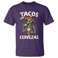 Tacos and Cervezas T Shirt Funny Skeleton Drinking Beer Lovers - Wonder Print Shop