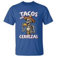 Tacos and Cervezas T Shirt Funny Skeleton Drinking Beer Lovers - Wonder Print Shop