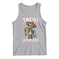 Tacos and Cervezas Tank Top Funny Skeleton Drinking Beer Lovers - Wonder Print Shop
